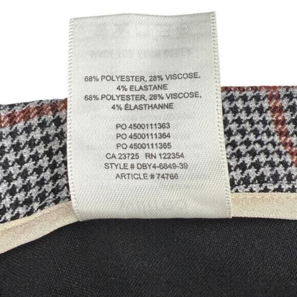 Aritzia Wilfred Kick Flare Check Houndstooth Plaid Pants Black Rust Size 2 - Picture 7 of 8